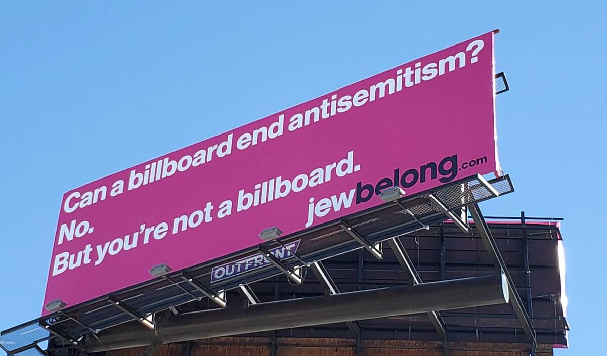 JewBelong billboard on I-515 just east of Las Vegas Boulevard (courtesy: Jew Belong)