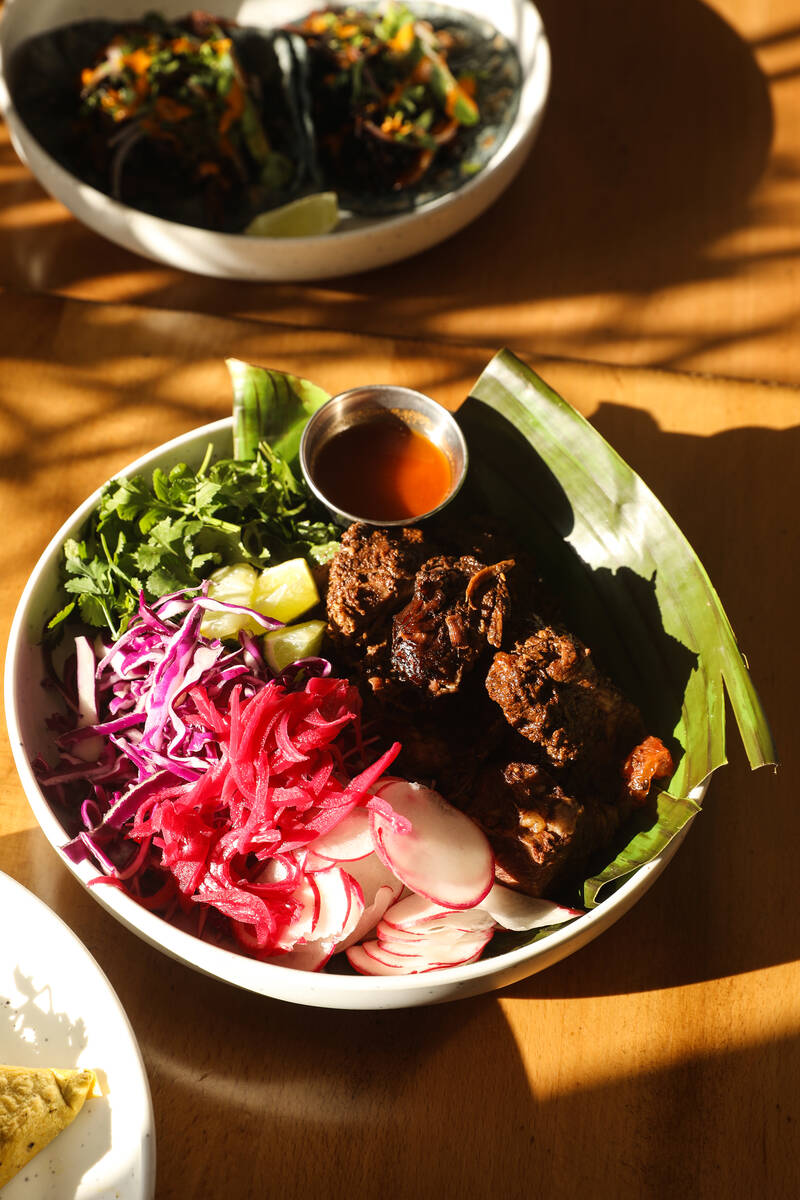 Barbacoa from Milpa, a Mexican restaurant in the southwest Las Vegas valley, Thursday, March 9, ...