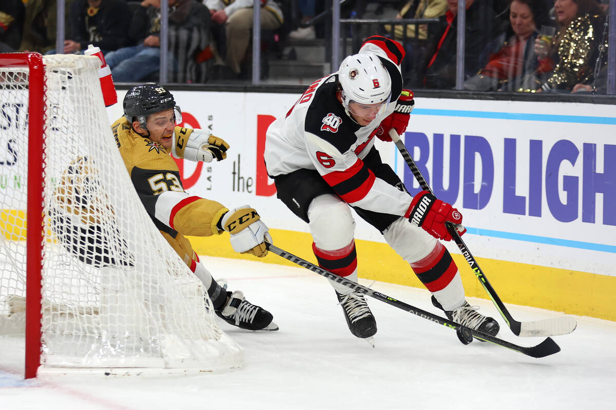 New Jersey Devils' John Marino (6) during the third period of an