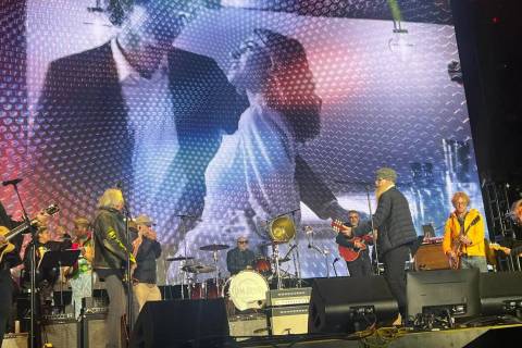 Billy F. Gibbons of ZZ Top rehearses for the Jim Irsay concert at Downtown Las Vegas Events Cen ...
