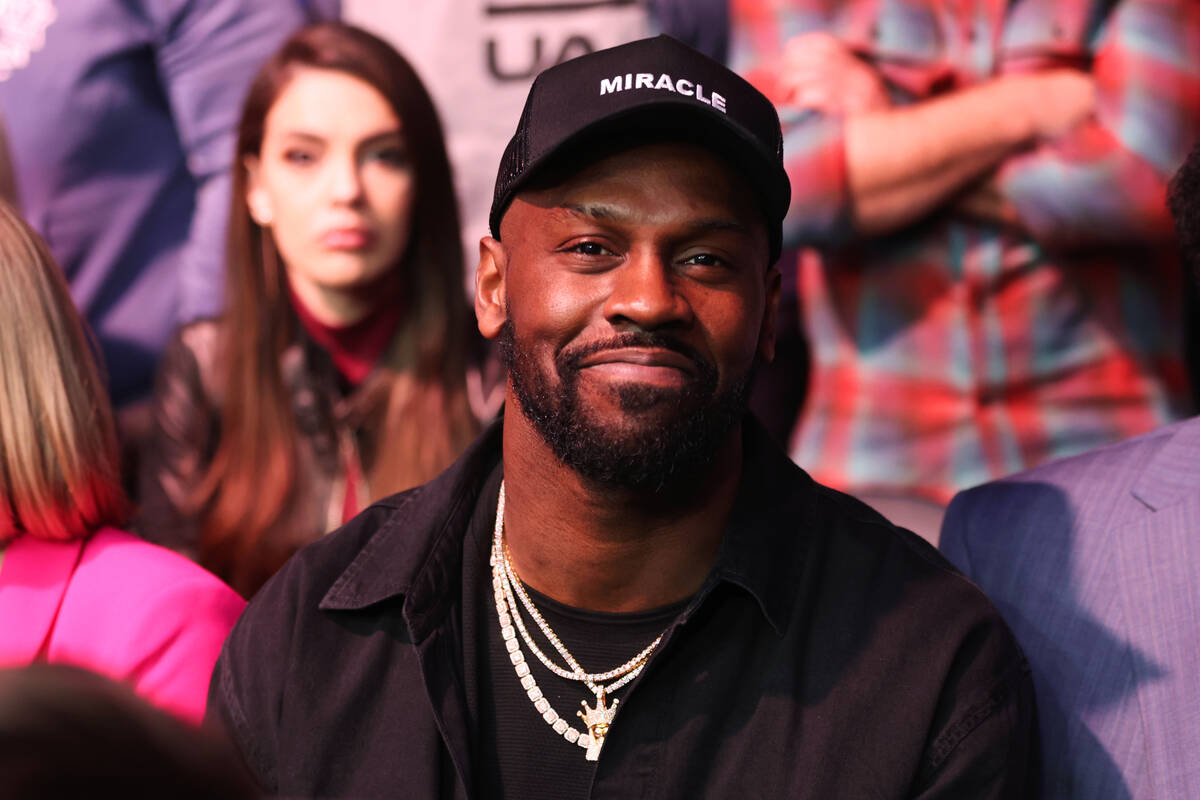 Chandler Jones attends the UFC 285 event at T-Mobile Arena in Las Vegas, Saturday, March 4, 202 ...