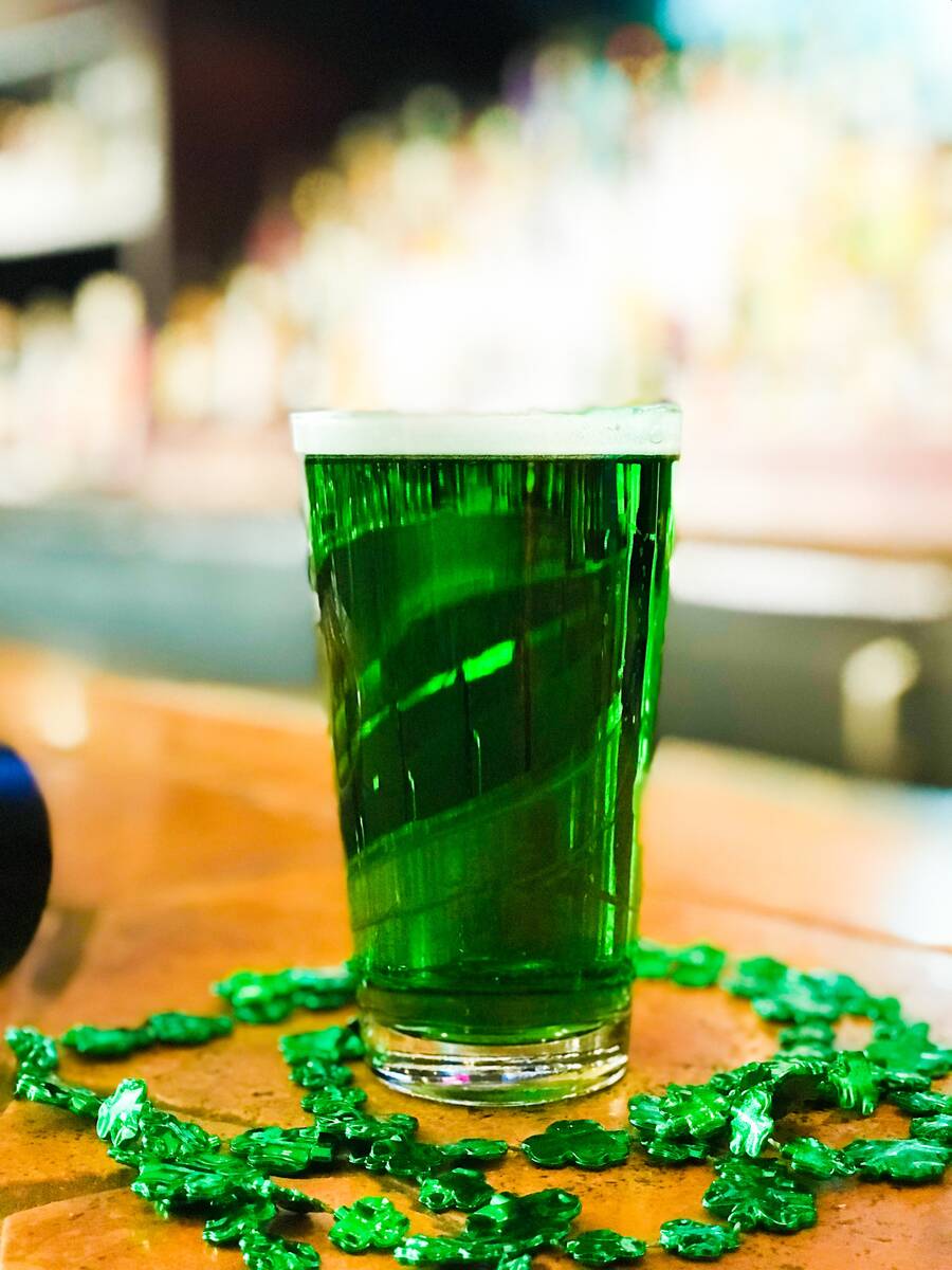 Cabo Wabo Cantina in Planet Hollywood on the Las Vegas Strip is serving green beer for St. Patr ...
