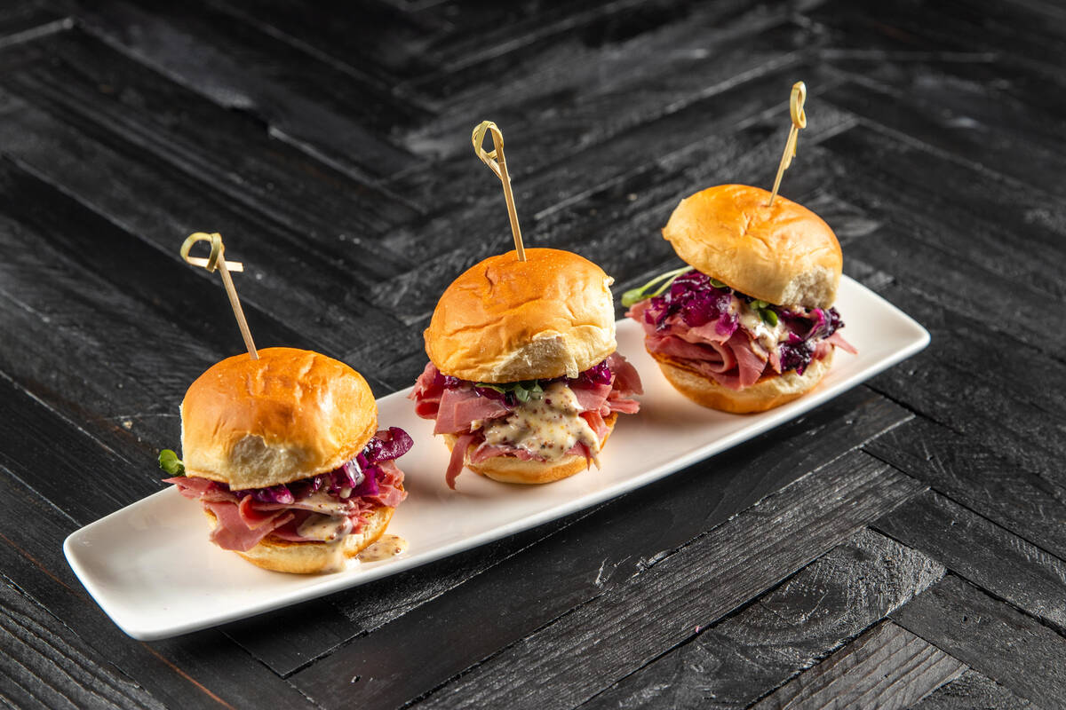 For St. Patrick's Day 2023, corned beef sliders from Kona Grill in the Boca Park development in ...