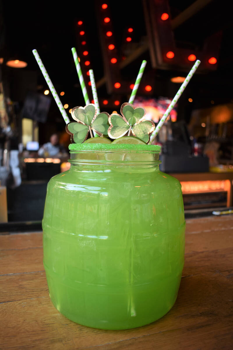 For St. Patrick's Day 2023, a Drunken Leprechaun Margarita, serving four to six sippers, from V ...