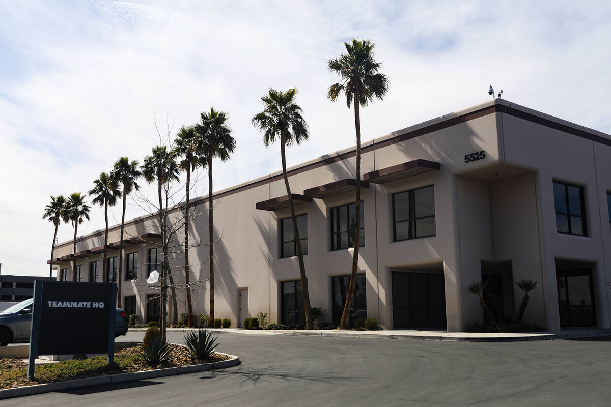 An office building recently purchased by the Raiders across the street from Allegiant Stadium i ...
