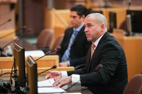 Chief Deputy District Attorney John Giordani asks a detective questions during a fact finding r ...