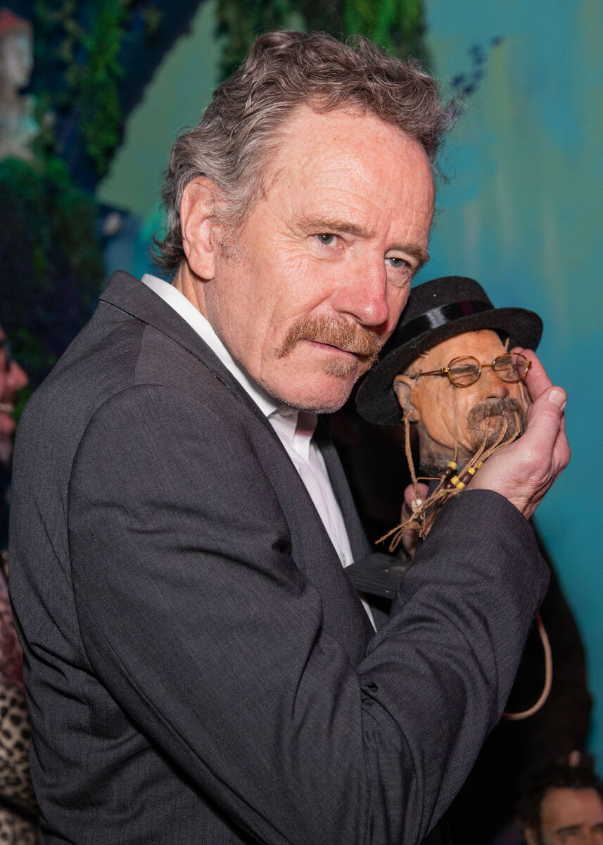 Bryan Cranston is shown with his shrunken head at The Golden Tiki on Friday, March 3, 2023. (Th ...