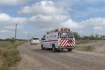 A Mexican Red Cross ambulance transports two Americans found alive after their abduction in Mex ...