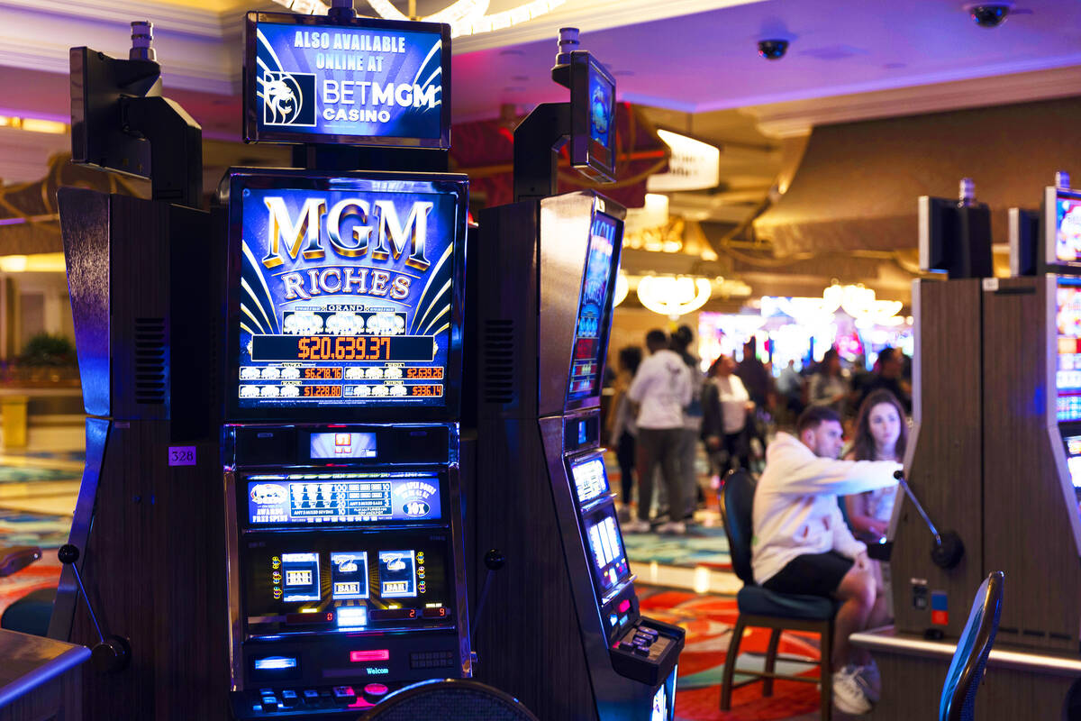 The new MGM Riches slot machines are seen inside of the Bellagio hotel-casino in Las Vegas, Thu ...