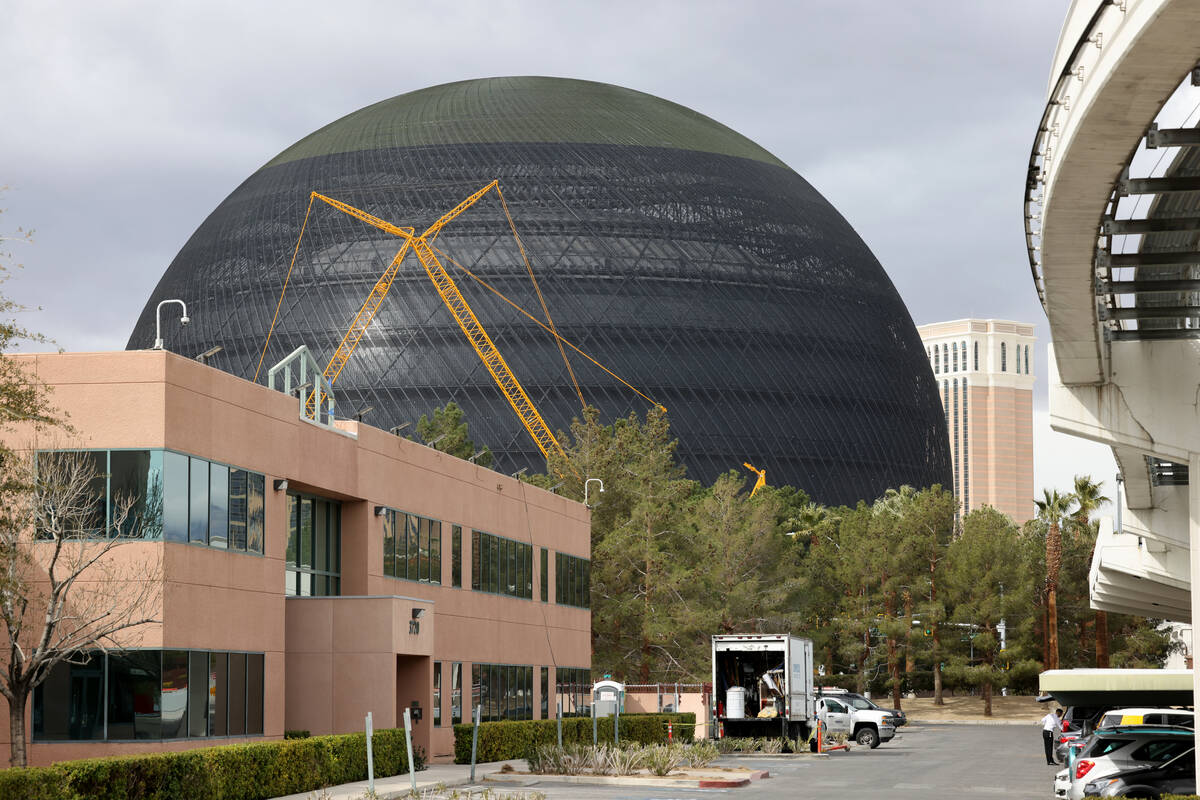 The MSG Sphere at The Venetian under construction in Las Vegas Friday, March 10, 2023. The new ...