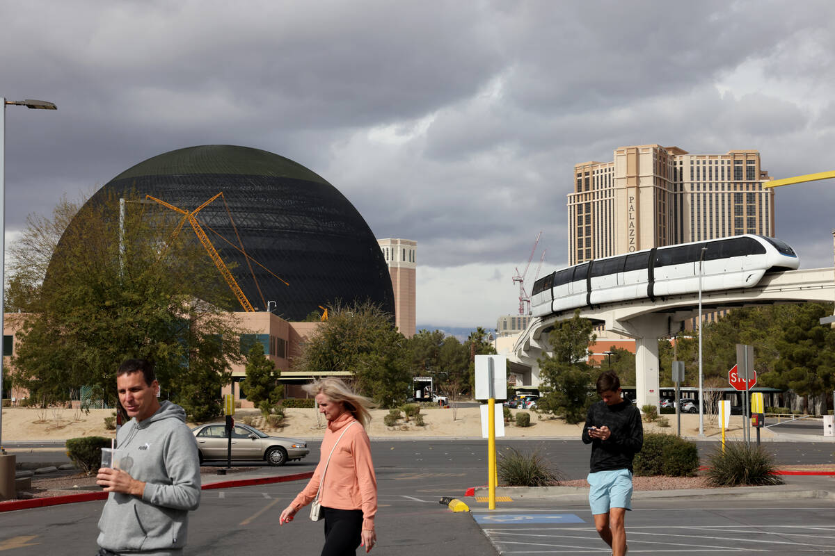 The MSG Sphere at The Venetian under construction in Las Vegas Friday, March 10, 2023. The new ...