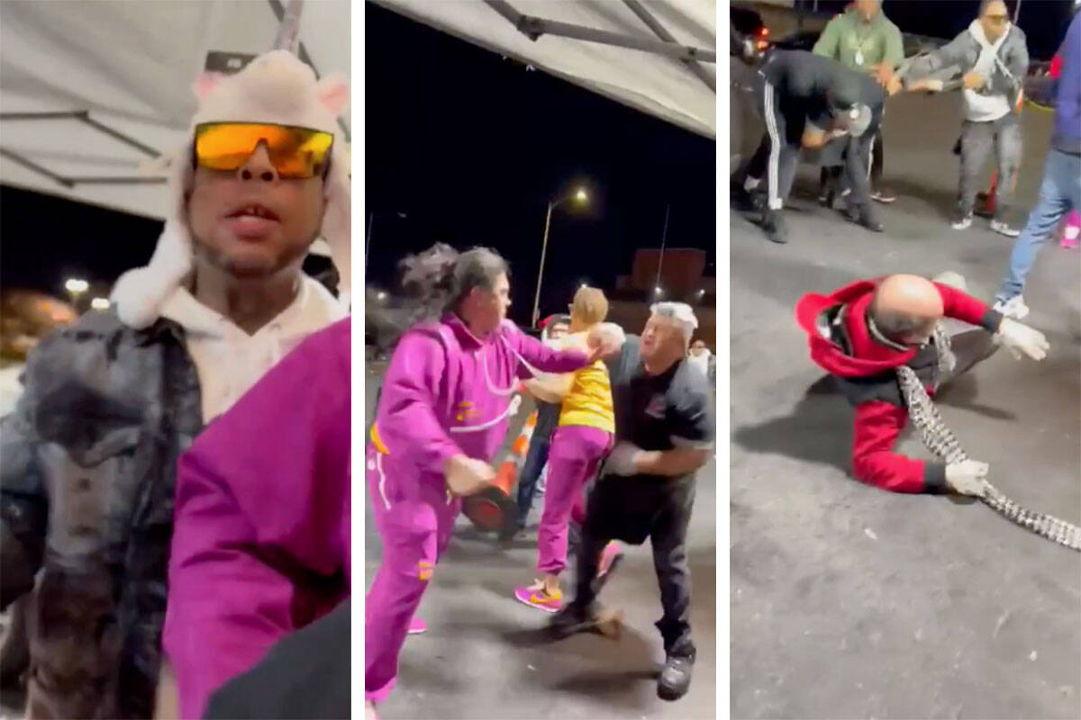 Images from an Instragram video uploaded by Iván Valenzuela show a brawl Sunday, March 5, 2023 ...