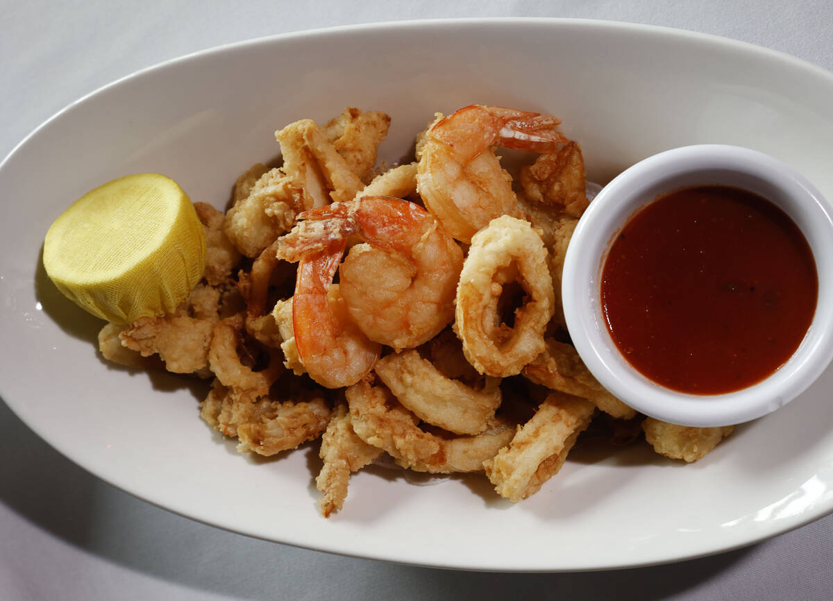 A dish of “Fried Calamari & Shrimp Antonio,” is seen at the Panevino restau ...