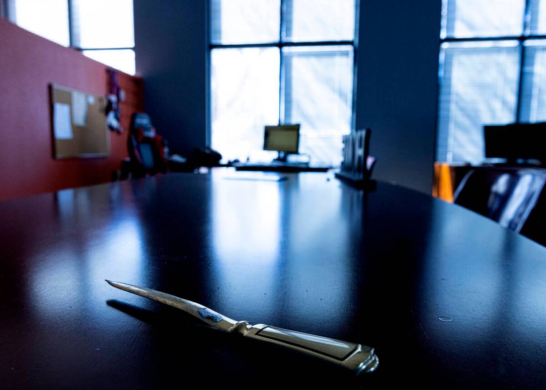 A damaged letter opener, used to open drawers, is seen inside of Leaders In Training (LIT) buil ...