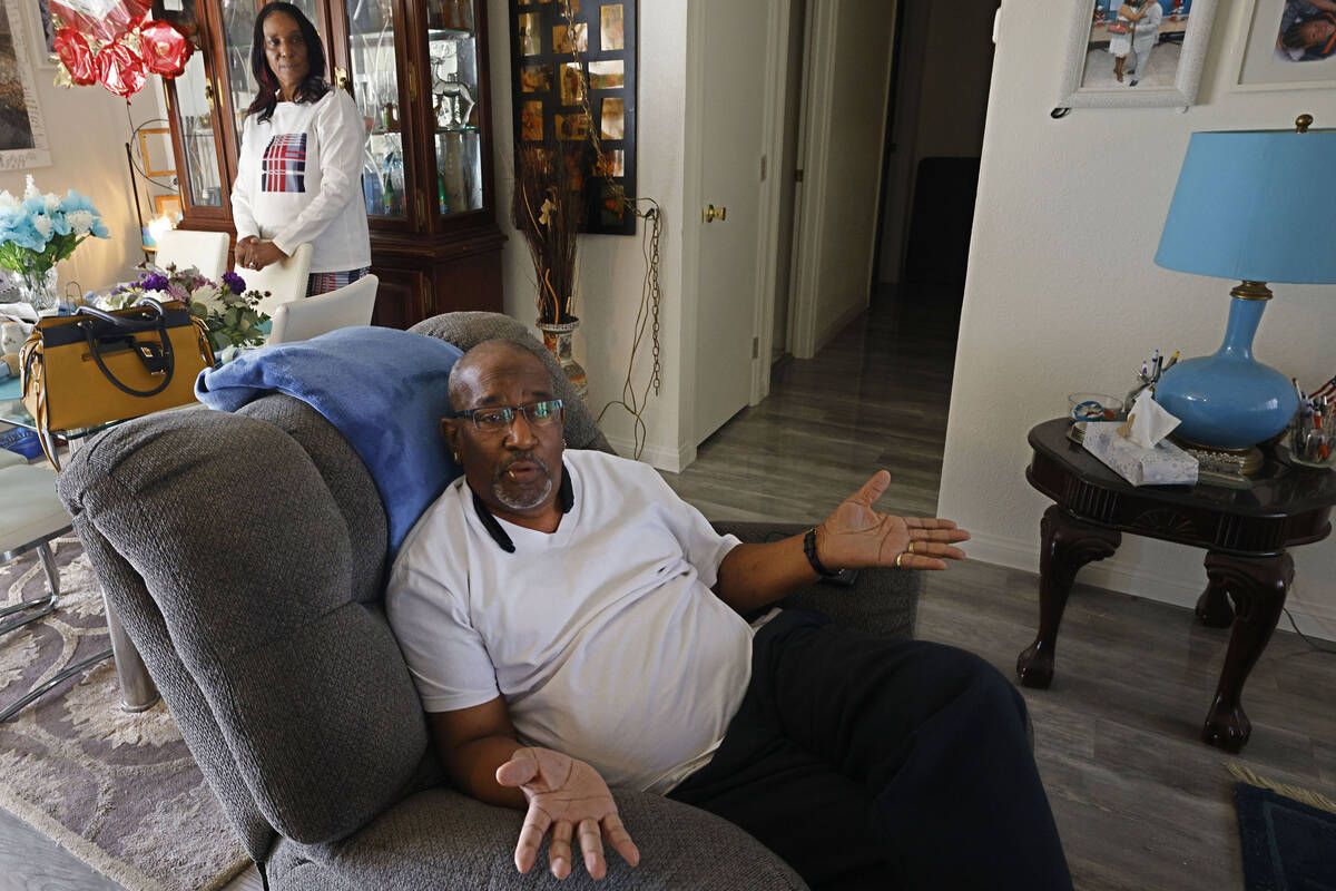 Ernest Johnson speaks to the Las Vegas Review-Journal in his house Wednesday, March 8, 2023, co ...