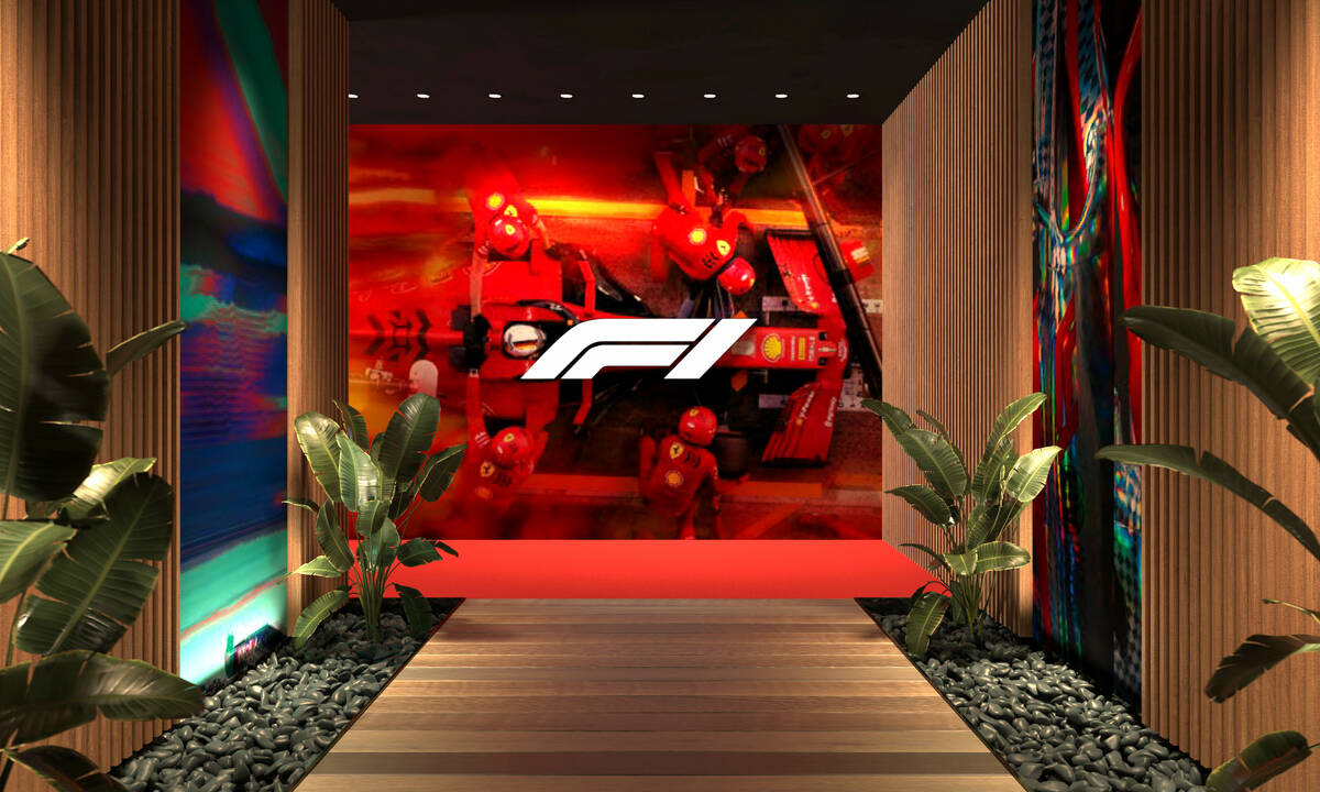 An artist rendering of a high-end hospitality space for the Formula One Las Vegas Grand Prix. ( ...