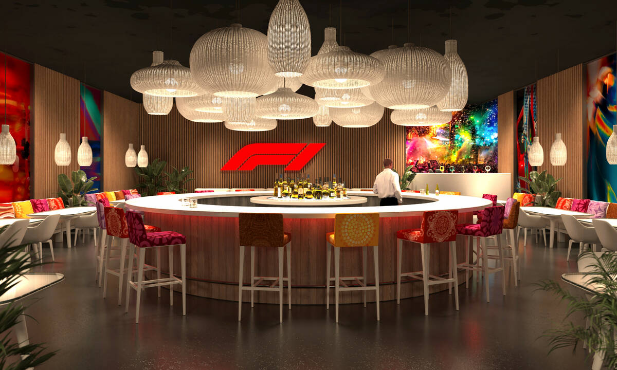 An artist rendering of a high-end hospitality space for the Formula One Las Vegas Grand Prix. ( ...