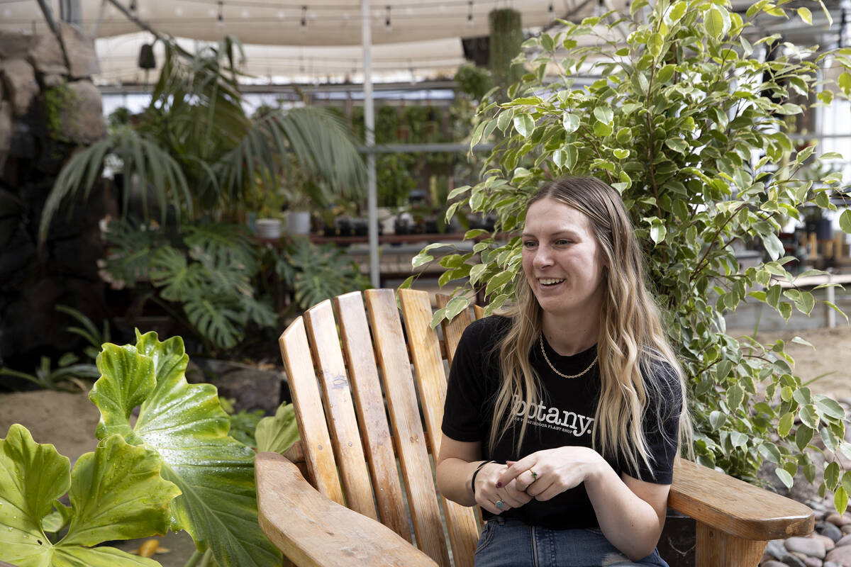 Manager Christina Sforza speaks to the Review-Journal at Botany, Las Vegas' largest greenhouse, ...