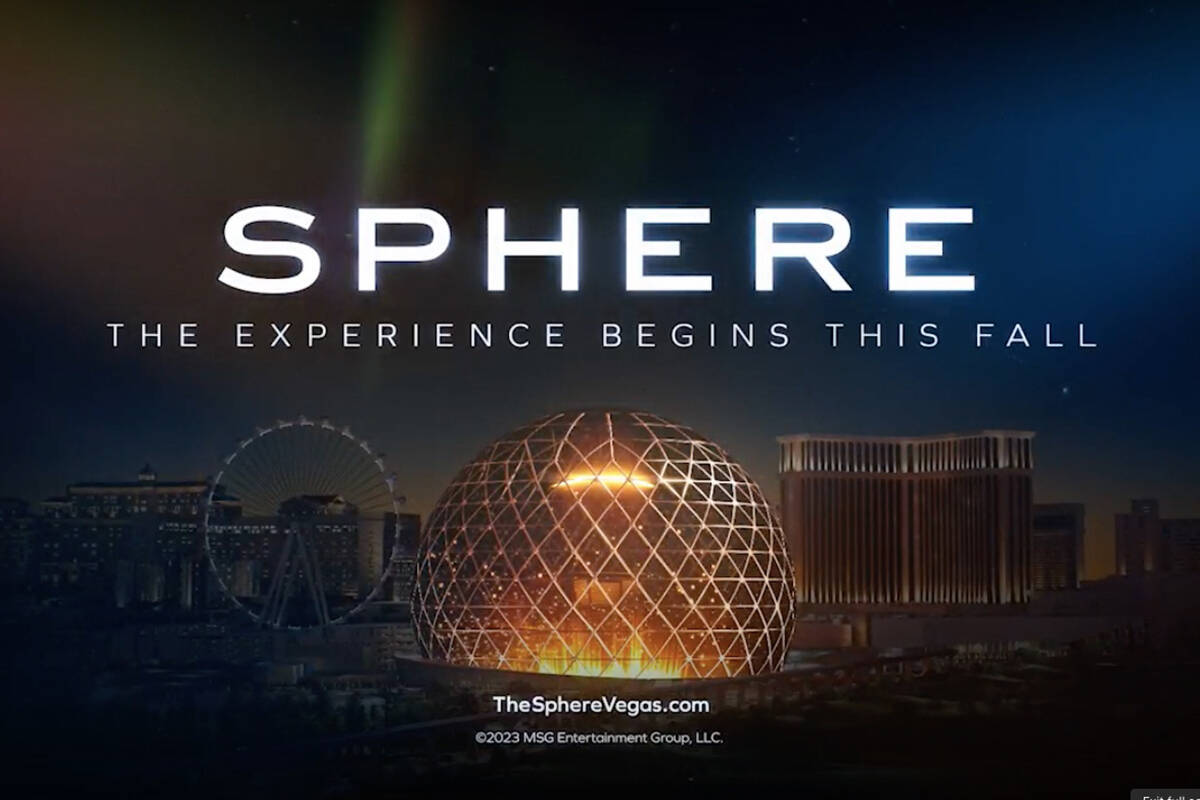 A screen shot from The MSG Sphere commercial airing during Sunday's Academy Awards telecast. (M ...