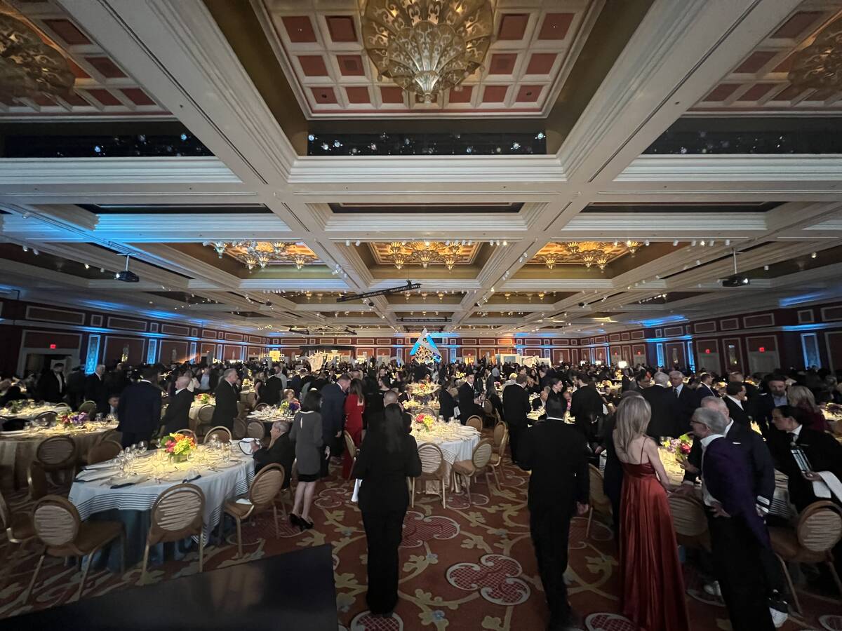 The crowd of 1,200 is shown at the Adelson Education Campus Game Changers gala at Wynn Las Vega ...