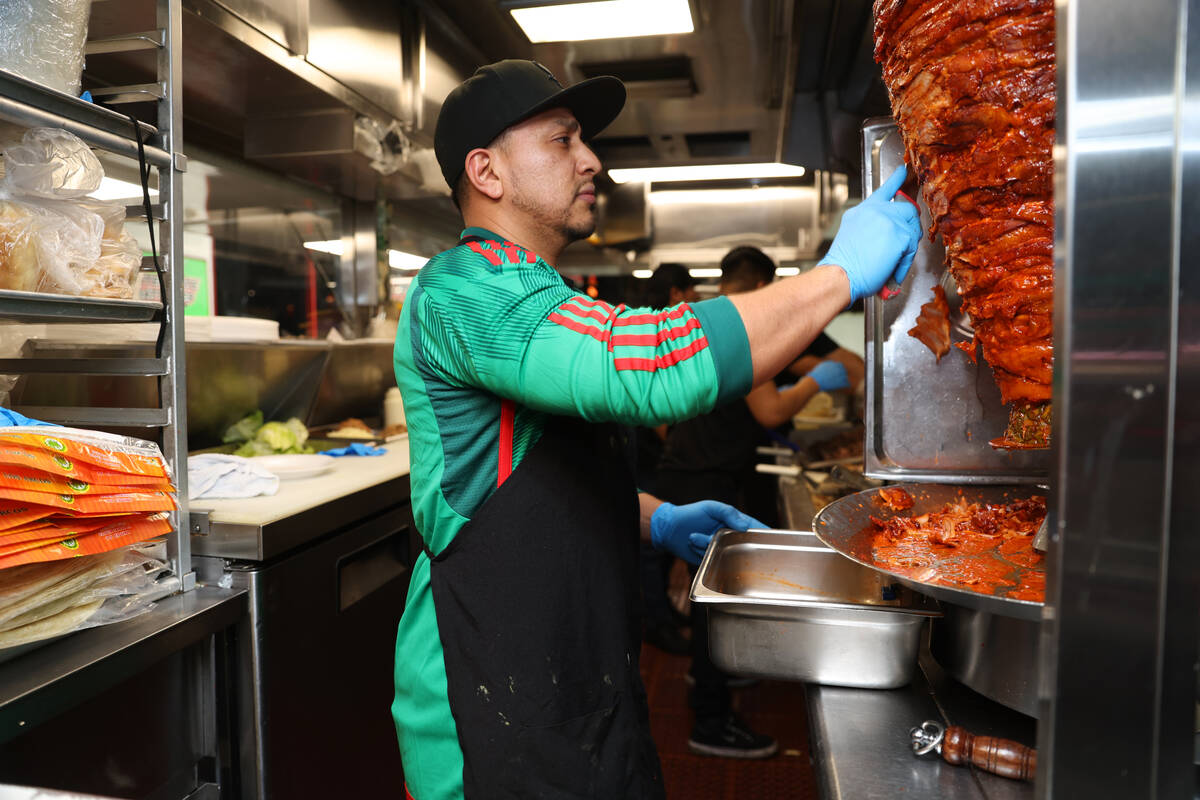 Felipe Larios prepares tacos during a buyout event in support of him and his coworkers of Casa ...