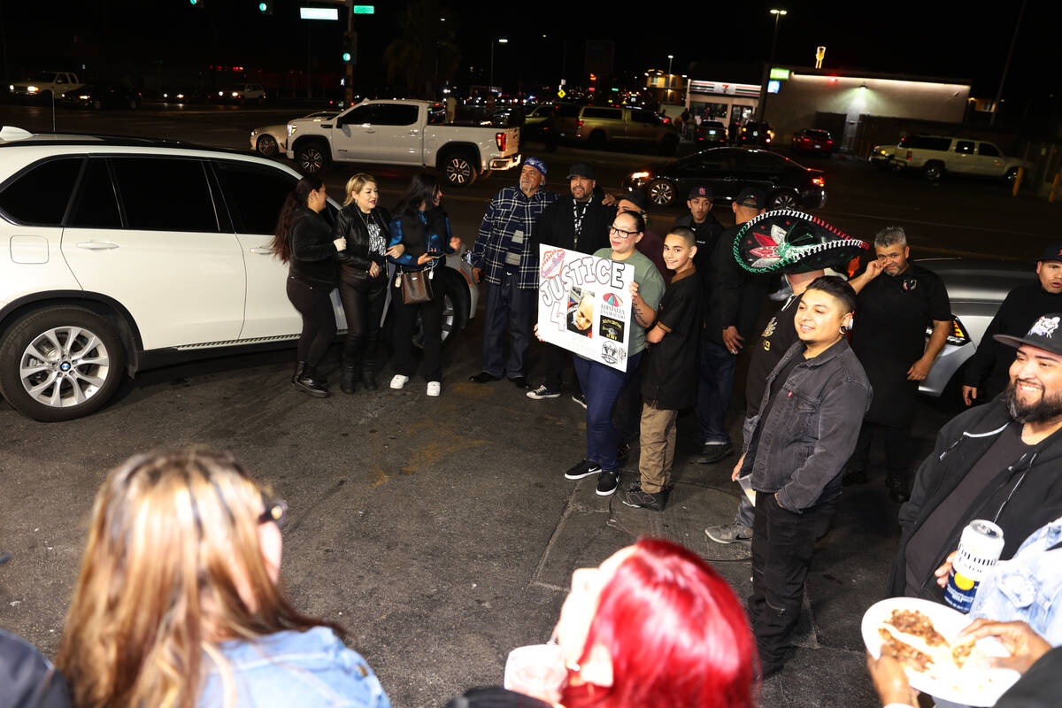 People attend a buyout event in support of the taco street vendors of Casa Del Sabor 2, at the ...