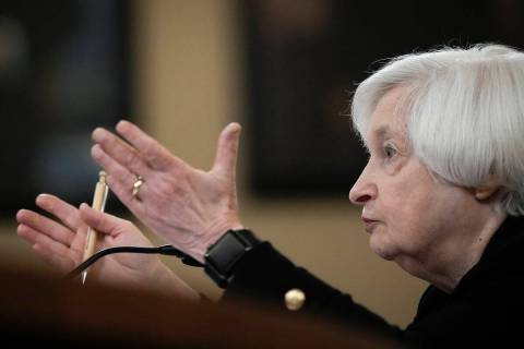U.S. Treasury Secretary Janet Yellen testifies during a House Ways and Means Committee hearing ...