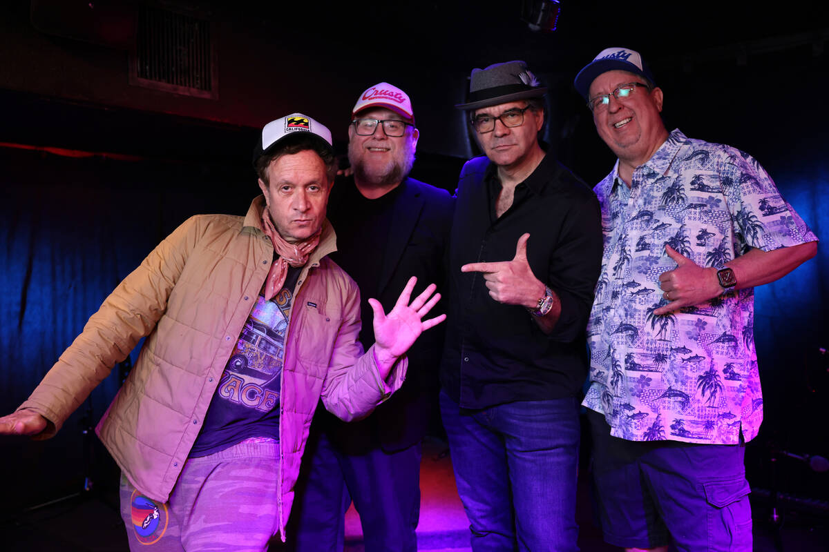 John Katsilometes, second from right, with The Krustys, from left, Pauly Shore, bassist Noel Ro ...