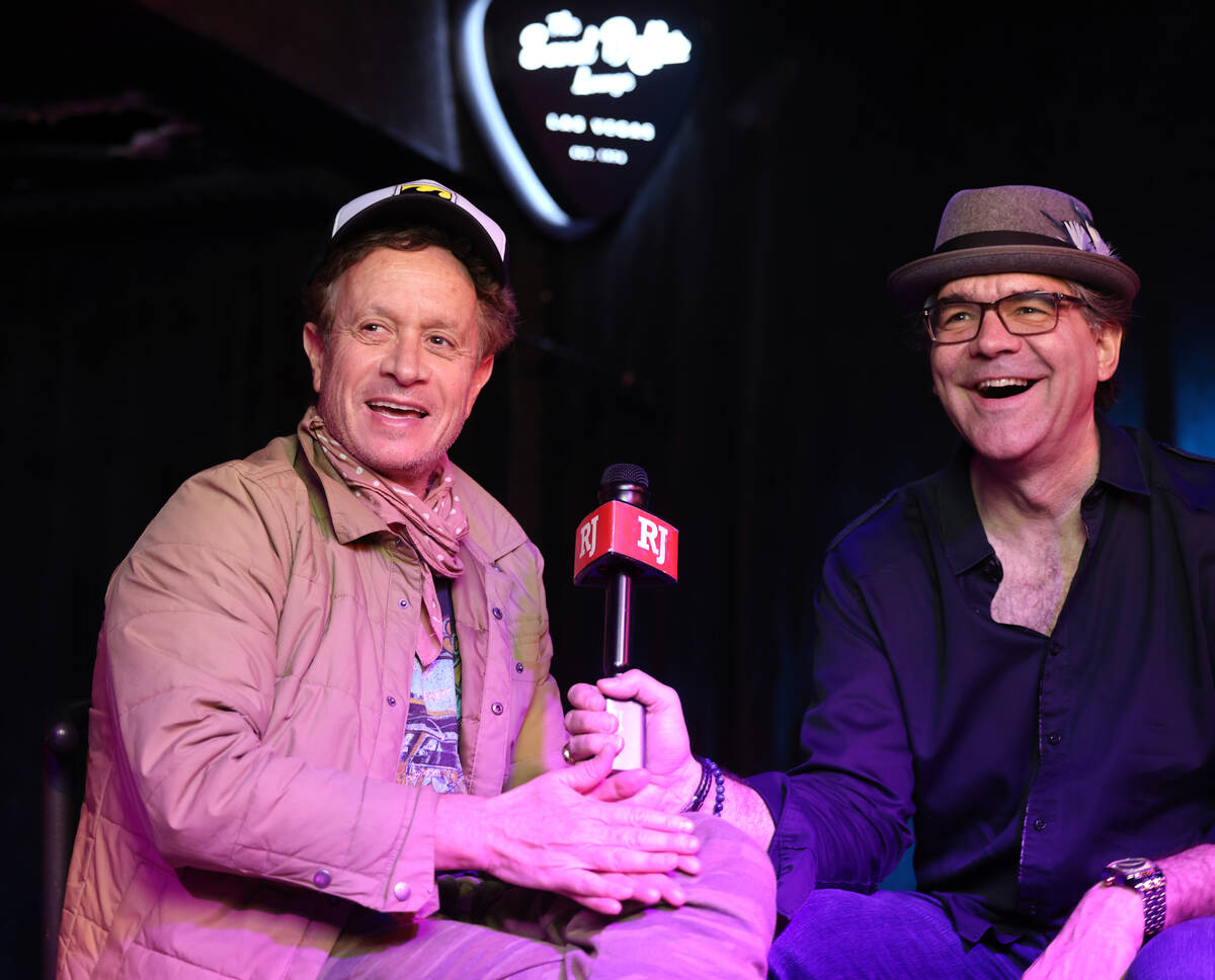 John Katsilometes, right, interviews Pauly Shore, at the original Sand Dollar Lounge on Spring ...