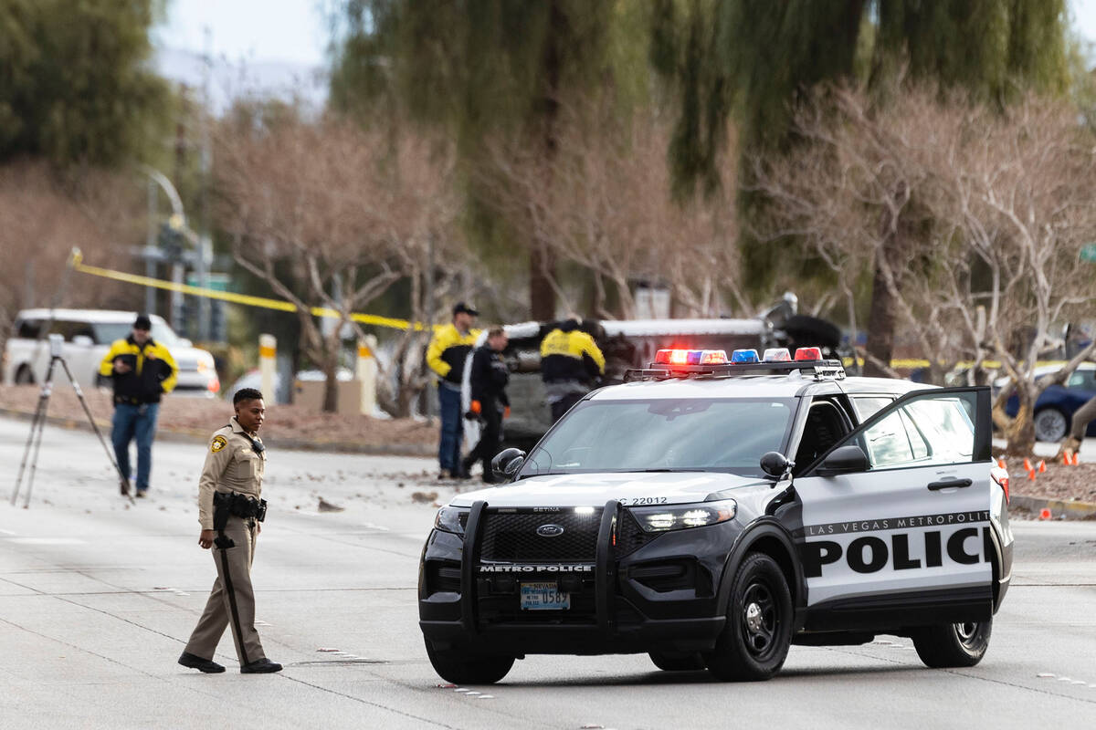In this Jan. 17, 2023, file photo, Las Vegas police are investigating a fatal crash involving ...