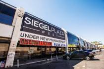 The front of the Siegel Plaza West on July 11, 2019, in Las Vegas. (Michael Blackshire/Las Vega ...