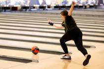 Palo Verde's Ryann Clark bowls during the high school girl's 5A bowling state individual champi ...