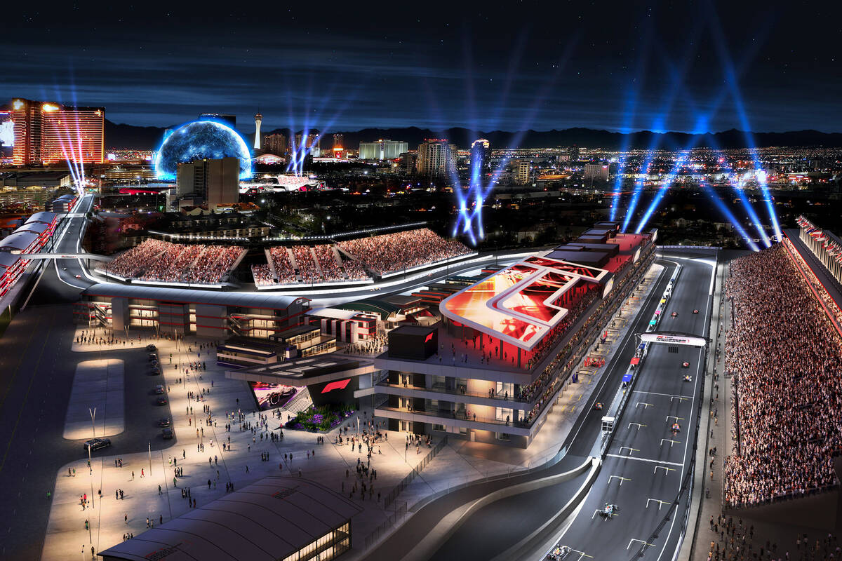 F1 Las Vegas Grand Prix circuit paving plan set Formula 1 Sports