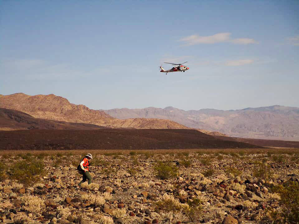 Most of the rugged terrain in Saline Valley was only searched by air. Photo courtesy of the Iny ...
