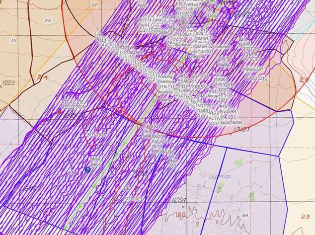 Online search map of area where the Inyo County sheriff’s office searched for Bob Wildoner. P ...