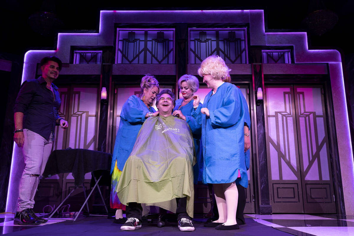 ‘Menopause The Musical’ cast shave John Katsilometes for St. Baldrick’s