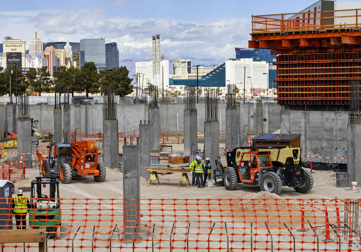 Construction is underway for the Dream Las Vegas hotel-casino at 5051 Las Vegas Blvd. South, on ...