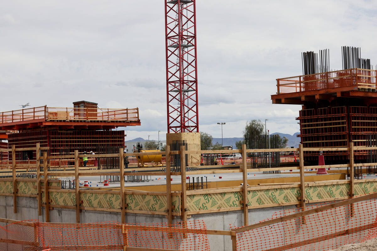 Construction is stopped on Dream Las Vegas on the south Strip Monday, March 20, 2023. (K.M. Can ...