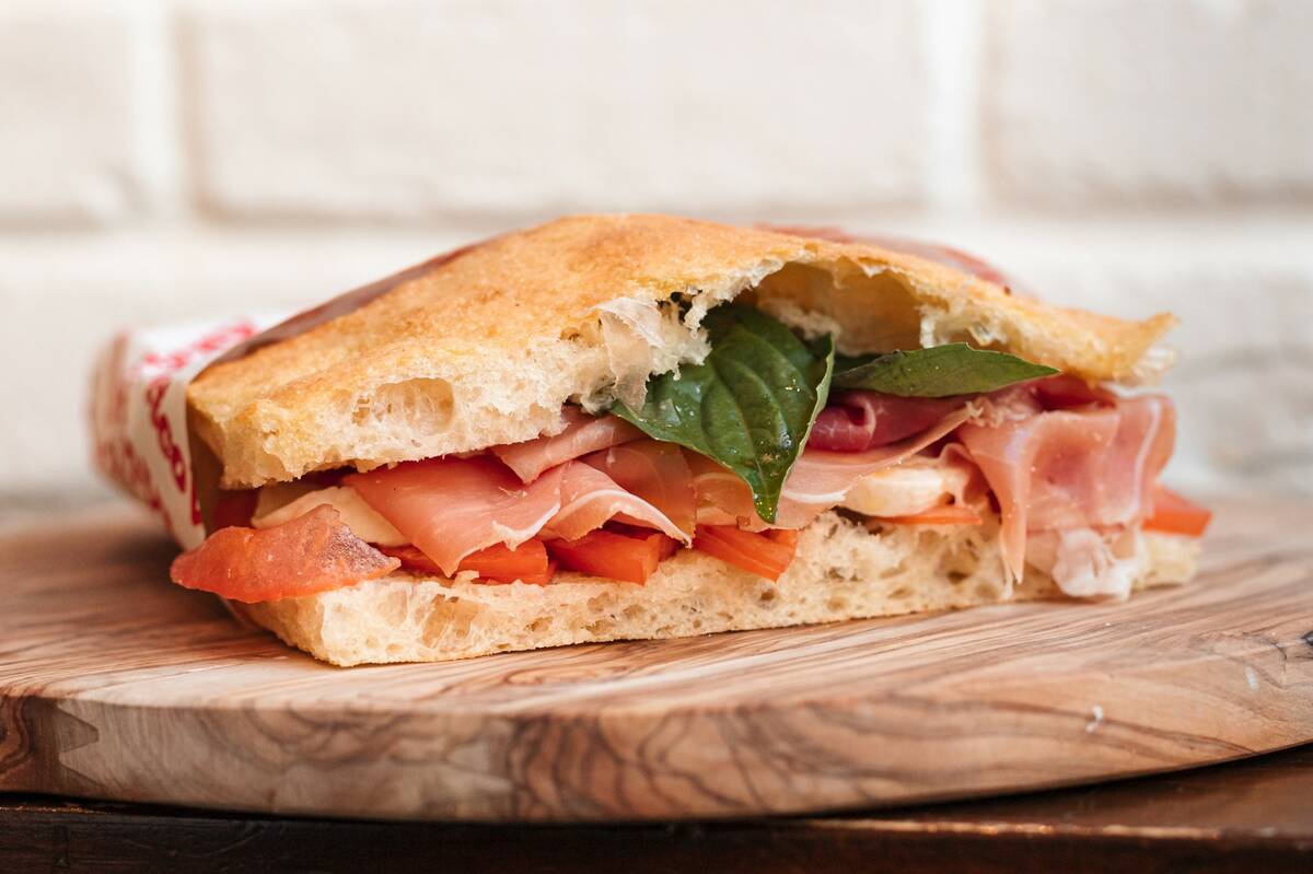 The La Summer sandwich from All'Antico Vinaio, the famed sandwich shop from Florence, Italy, th ...