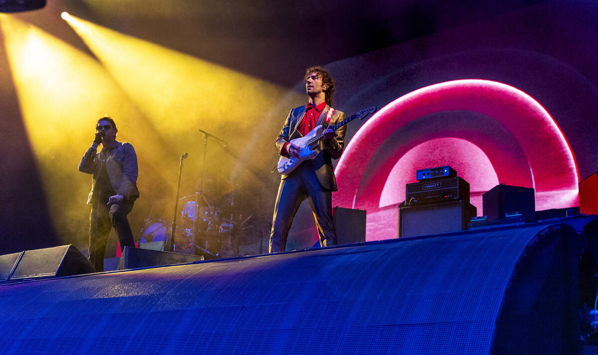 The Strokes perform at Allegiant Stadium on Saturday, Aug. 6, 2022, in Las Vegas. (L.E. Baskow/ ...