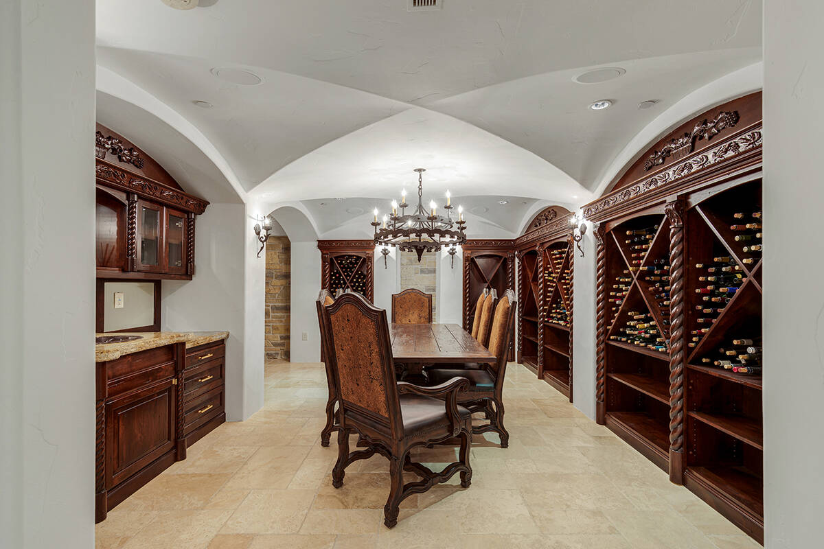 Lake Las Vegas mansion wine room. (Salomon Investments)