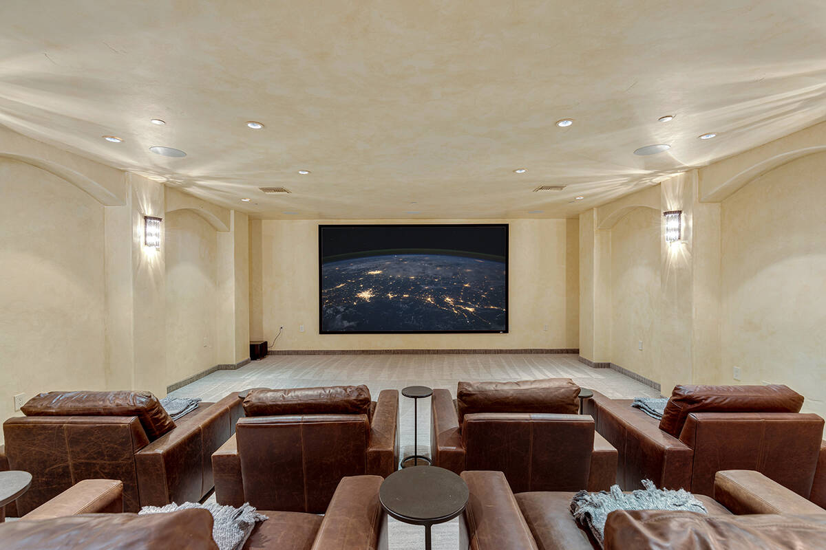 Lake Las Vegas mansion home theater. (Salomon Investments)