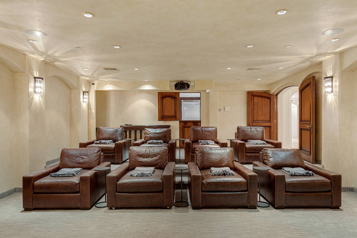 Lake Las Vegas mansion home theater. (Salomon Investments)