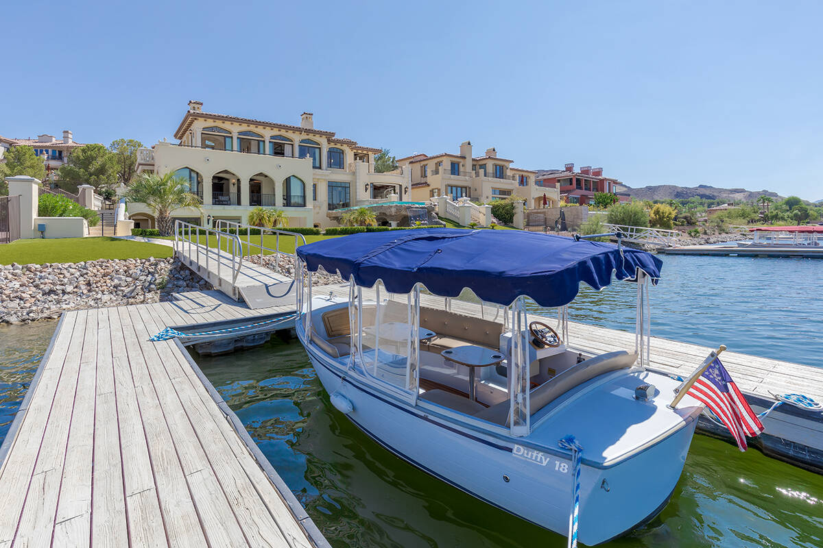 Lake Las Vegas mansion has boat dock. (Salomon Investments)