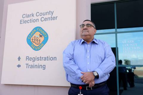 Clark County Registrar of Voters Joe Gloria at his office in North Las Vegas Tuesday, Dec. 6, 2 ...