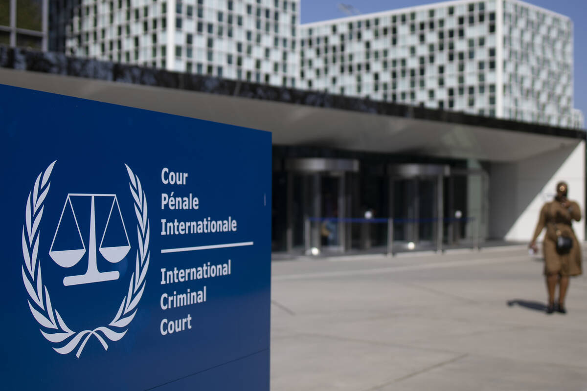 FILE - The exterior view of the International Criminal Court are pictured in The Hague, Netherl ...