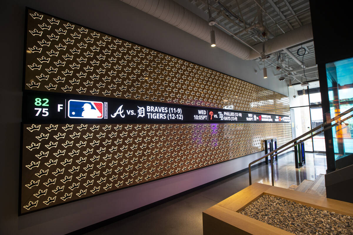 A ticker display is seen at the lobby of DraftKings' new offices at UnCommons on Tuesday, March ...