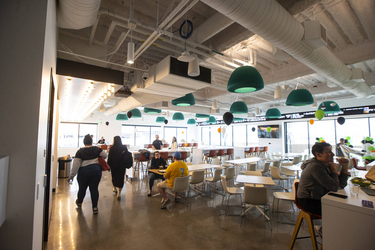 A cafeteria and lounge is seen during a tour of DraftKings' new offices at UnCommons on Tuesday ...