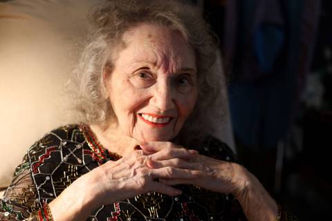 Magician Gloria Dea, 99, at her Las Vegas home Tuesday, Aug. 9, 2022. Dea was the first magicia ...