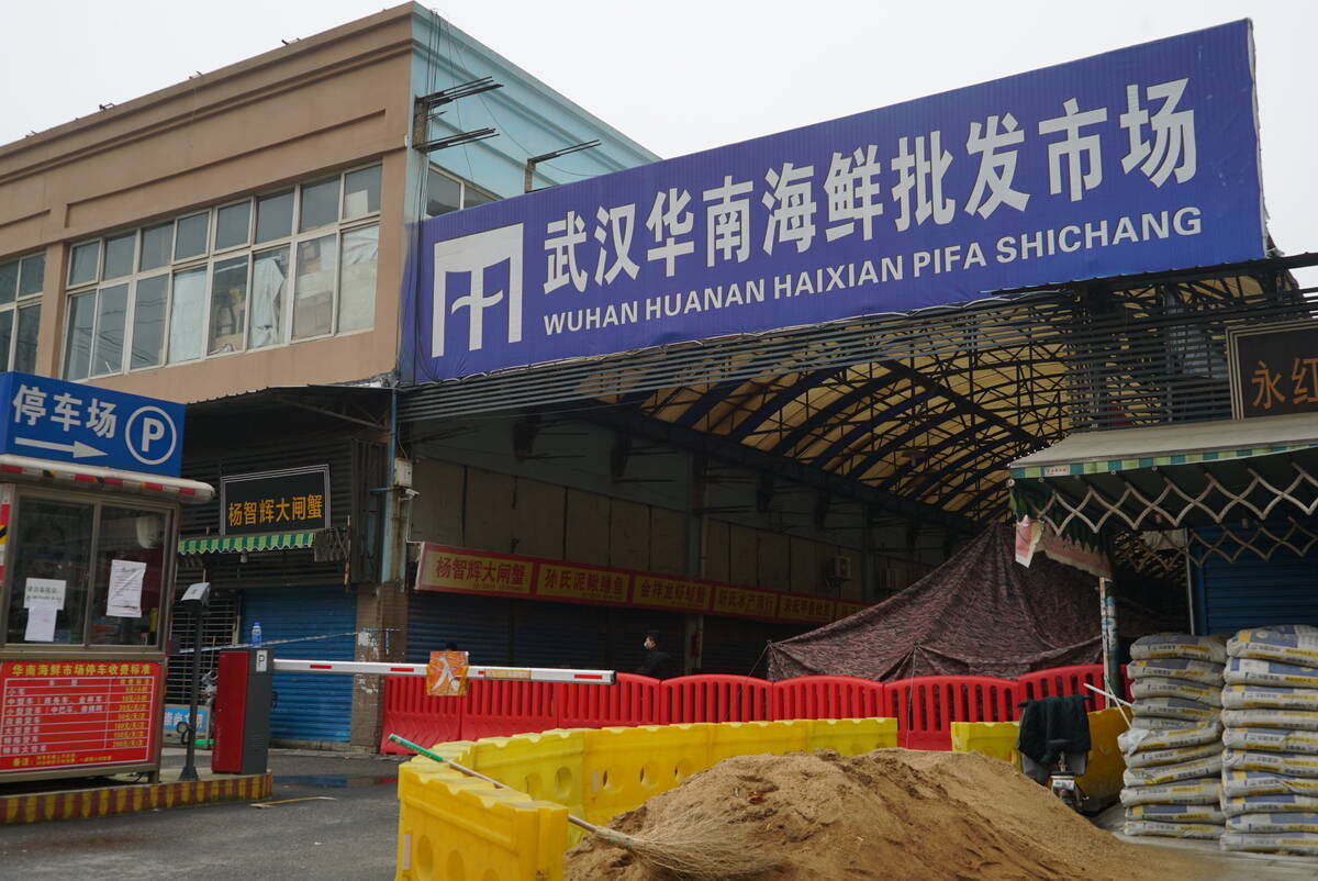 The Huanan Seafood Wholesale Market, sits closed in Wuhan in central China's Hubei province on ...